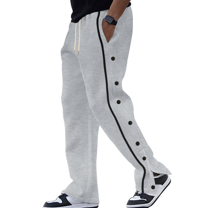 Damen Sportliche Freizeithose mit Druckknöpfen und elastischem Bund Drune