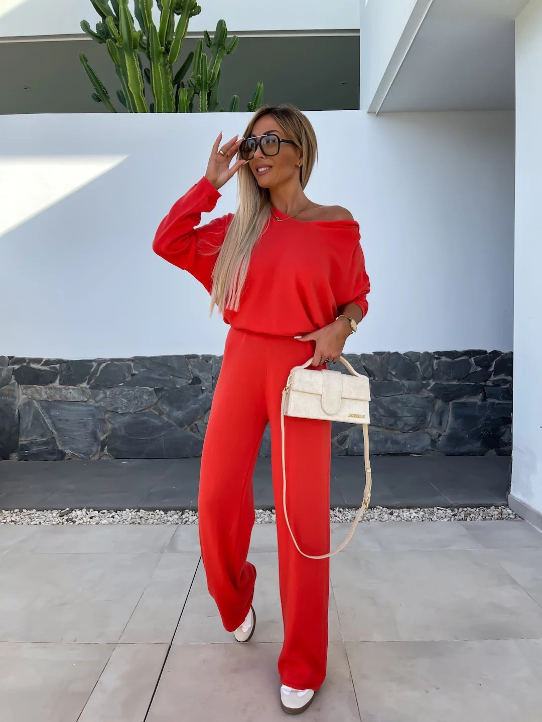 Damen luftiges und bequemes Freizeit-Set mit weitem Schnitt Drune