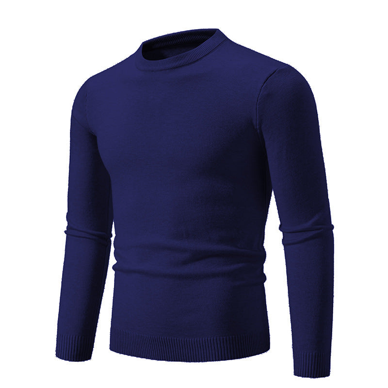 Herren klassischer Rundhals-Pullover aus weichem Strick Drune