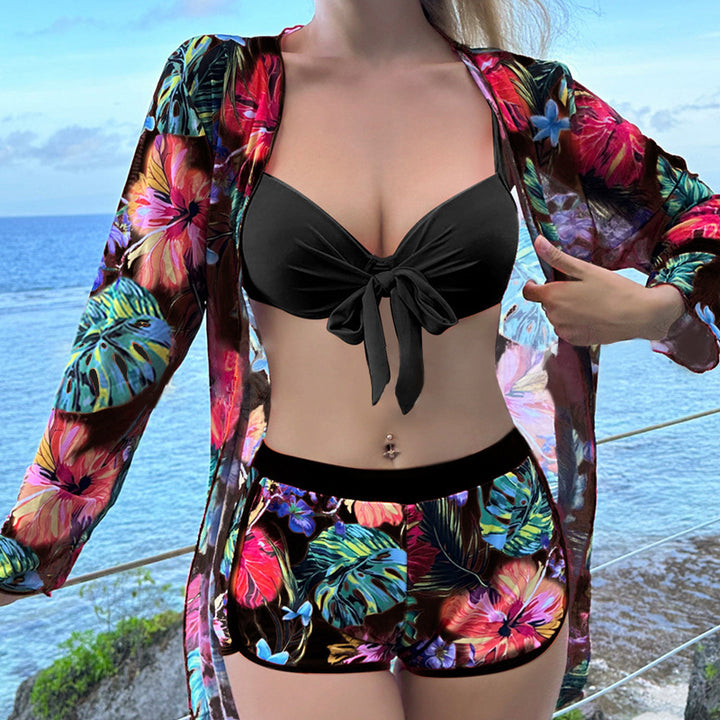 Damen Badeanzug mit floralem Kimono Drune