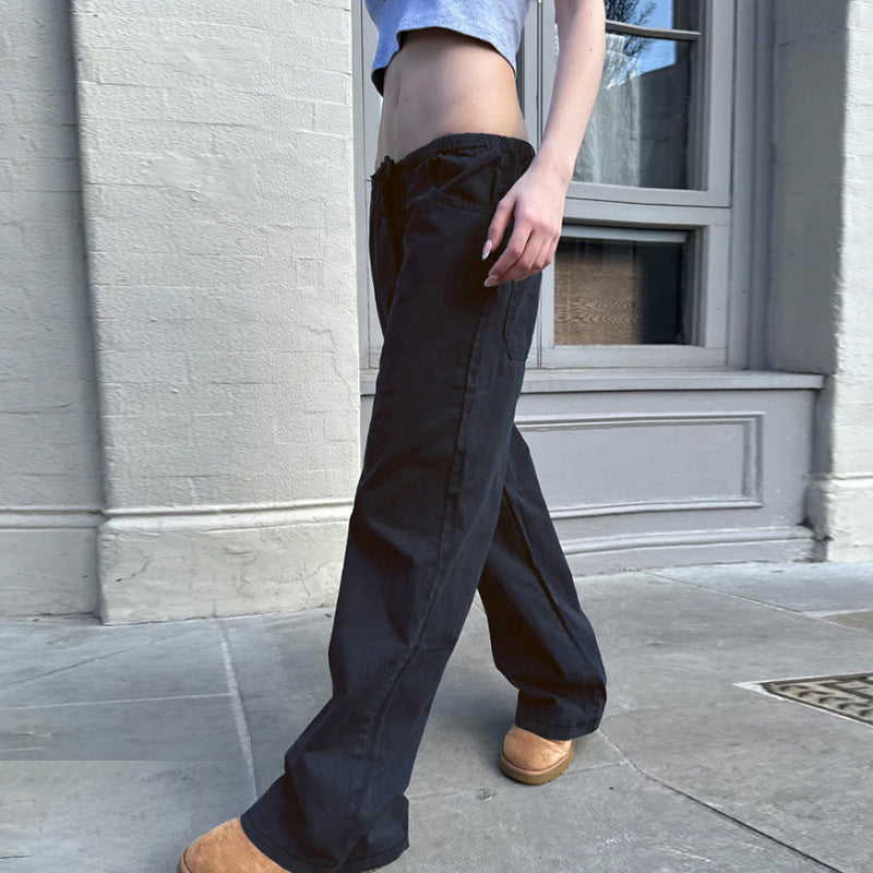 Damen Bequeme Freizeit Hose mit elastischem Bund und praktischen Taschen Drune