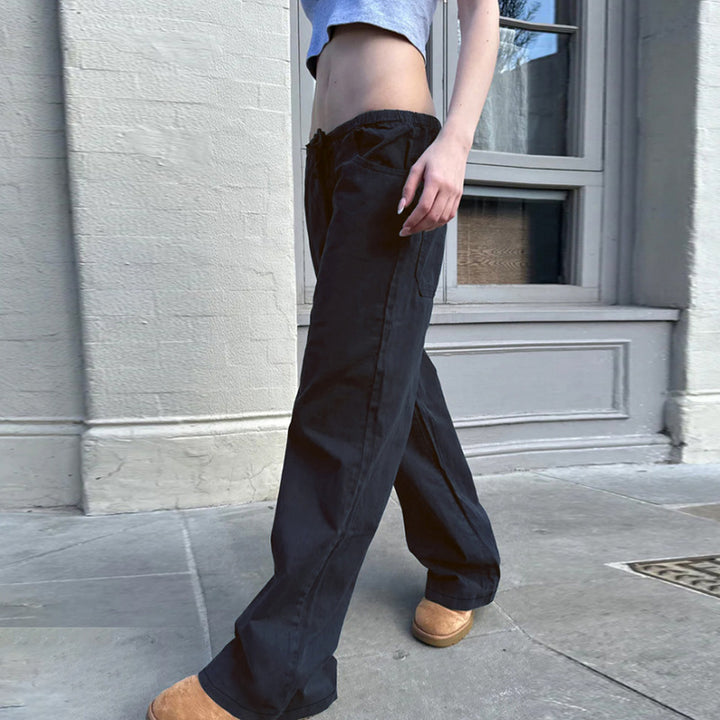 Damen Bequeme Freizeit Hose mit elastischem Bund und praktischen Taschen Drune