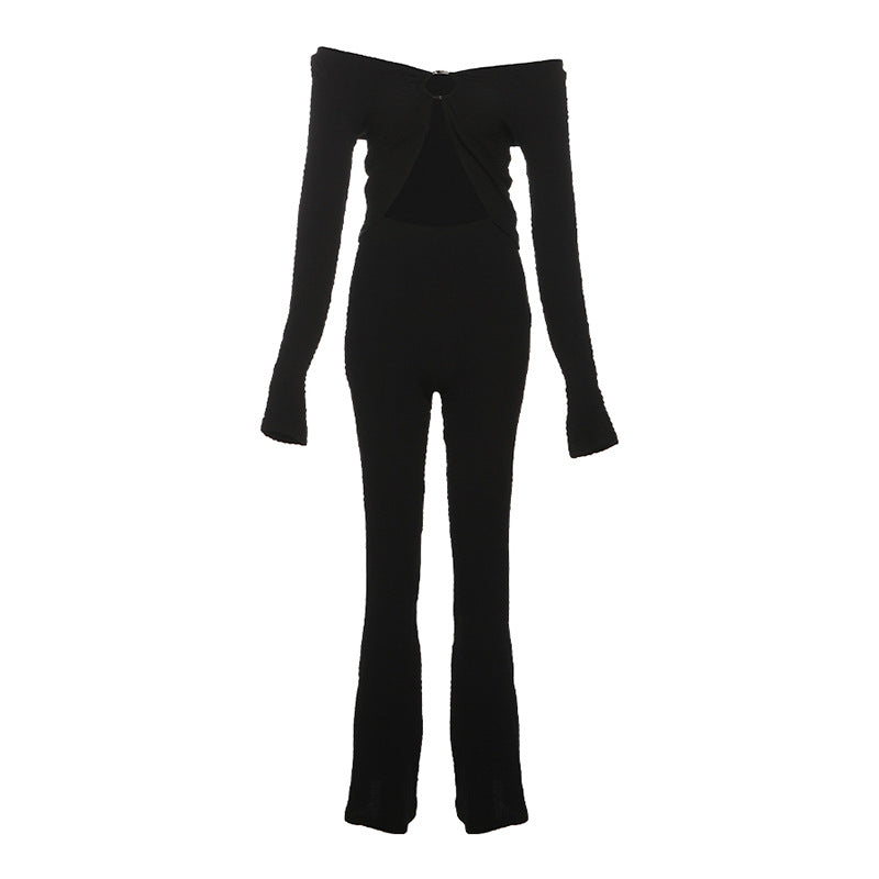 Damen Zweiteiler mit frischem Cut-Out Design und langärmeliger Bluse Drune