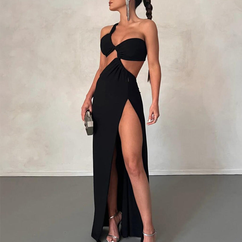 Damen Kleid mit asymmetrischem Design und raffiniertem Cut-Out Drune