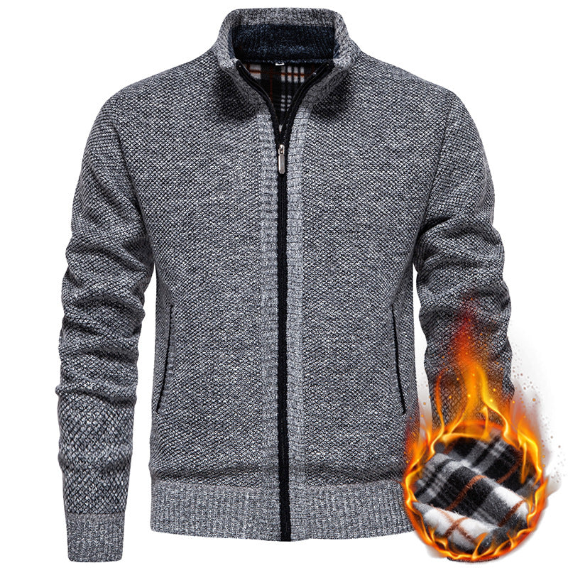 Herren Strickjacke mit hohem Kragen und praktischem Reißverschluss Drune