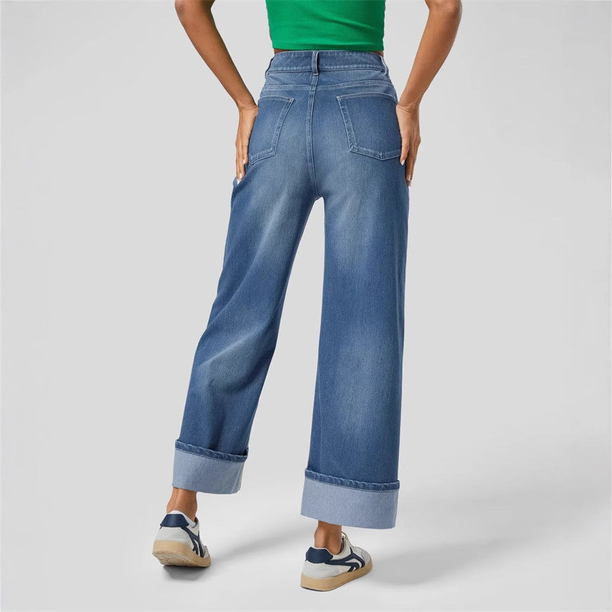 Damen Relaxed Fit Wide-Leg Jeans Drune