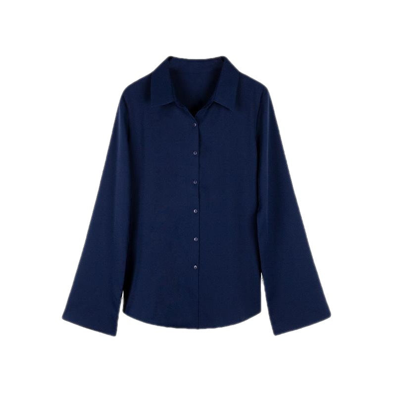 Damen Hemdbluse mit eleganten Trompetenärmeln und luxuriösem Schnitt Drune