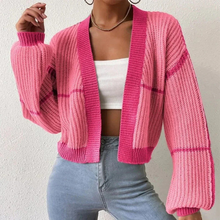 Damen Strickjacke mit lässigem Schnitt und voluminösen Ärmeln Drune