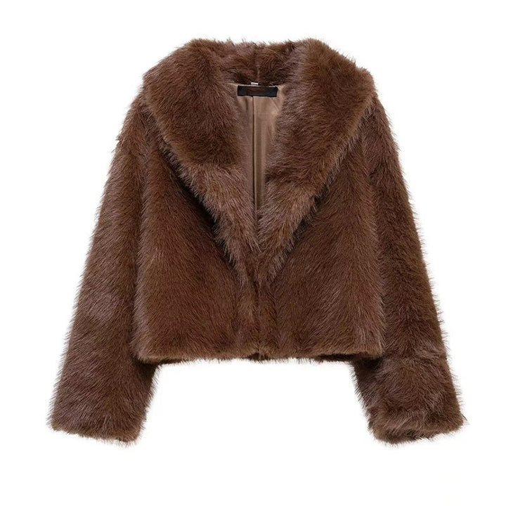 Damen Trendy Kunstfelljacke Drune