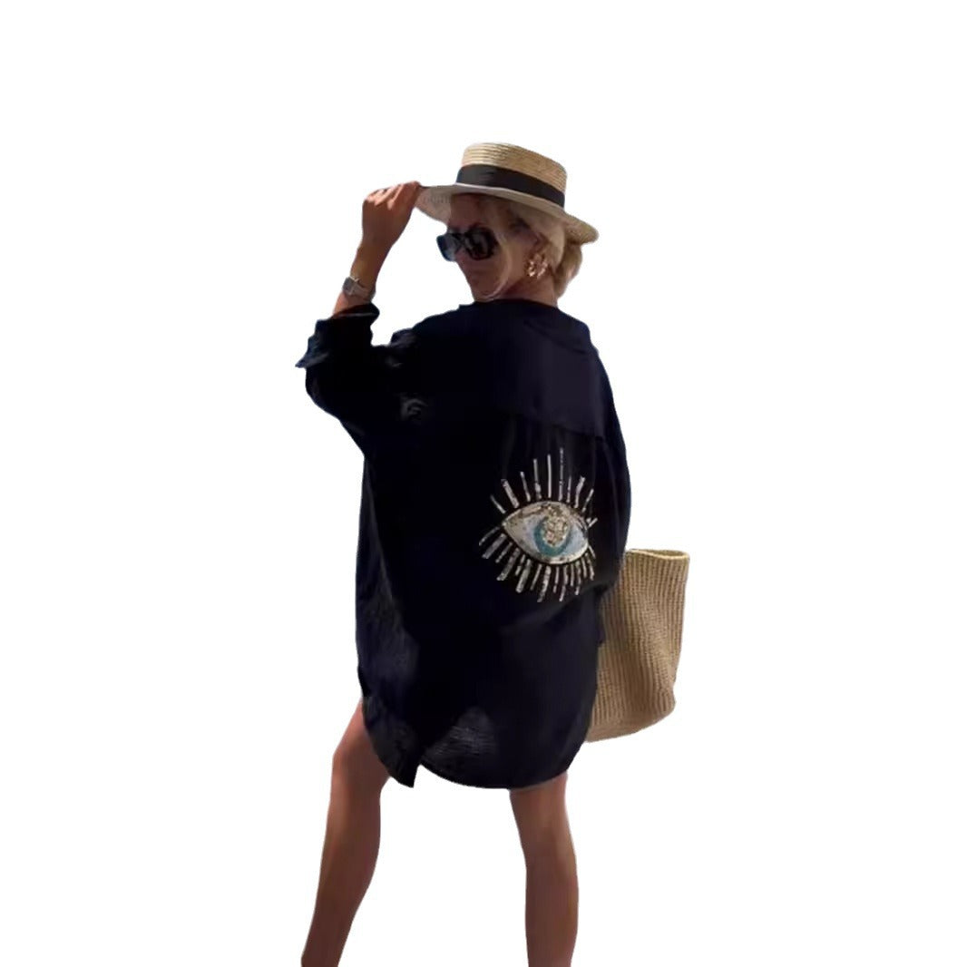 Damen lässige Strandbluse Drune
