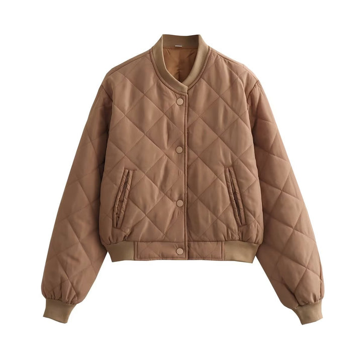 Damen gesteppte Kurzjacke mit praktischem Knopfverschluss Drune