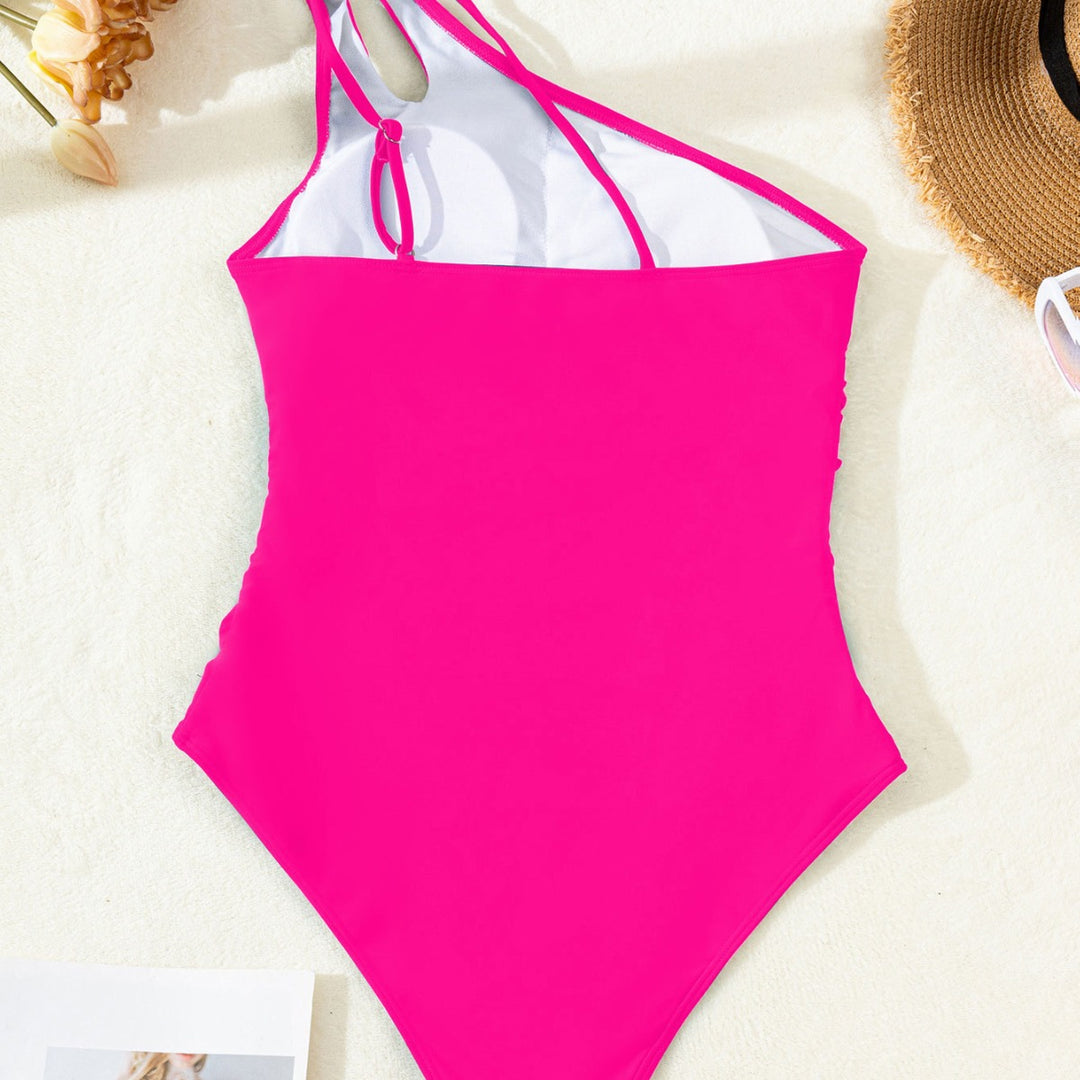 Damen Einseitiger Badeanzug mit elegantem Raffungselement und trendigem Ausschnitt Drune
