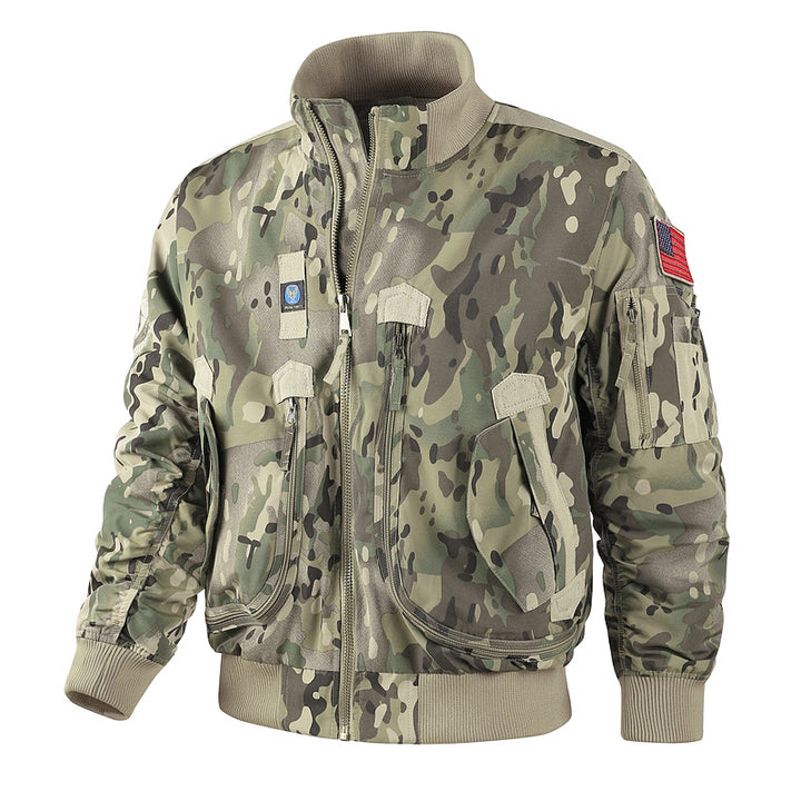 Herren nan klassische Bomberjacke im Pilotendesign mit Multifunktionstaschen und robustem Reißverschluss Drune