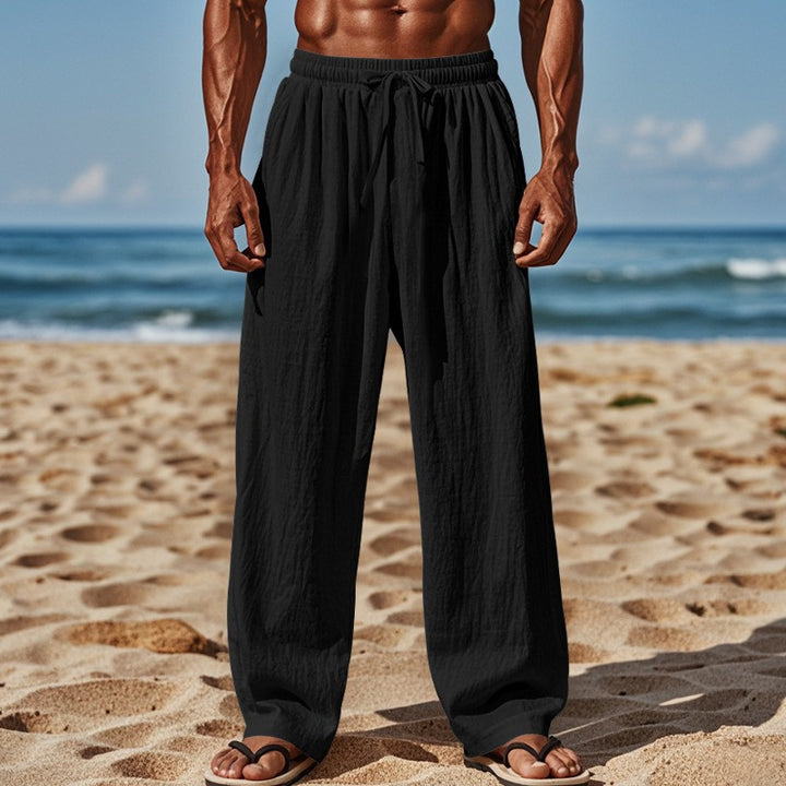 Herren lockere Strandhose mit elastischem Bund und seitlichen Eingrifftaschen Drune