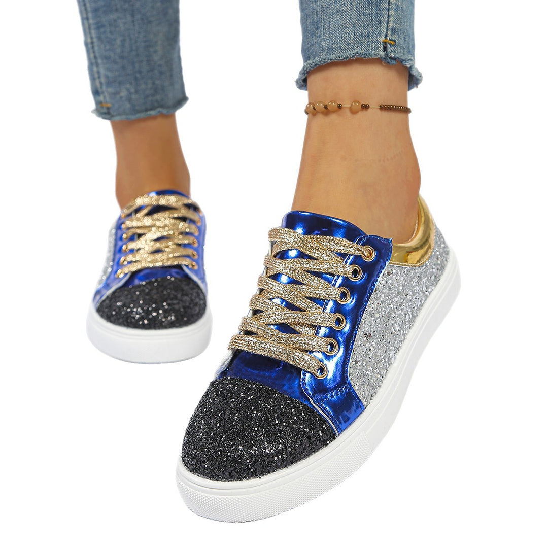 Damen  Glitzer-Sneaker mit funkelnder Zehenkappe, metallic-Overlays und gepolstertem Komfortfußbett Drune