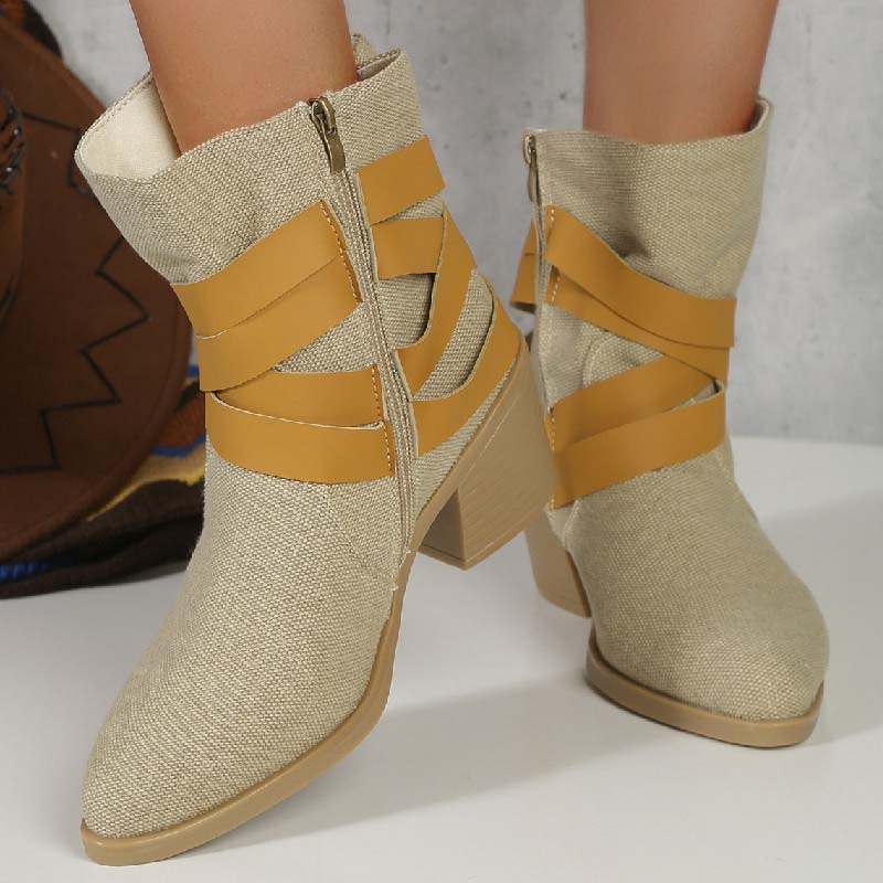 Drune | Vintage-Stiefel Mit Klobigem Absatz