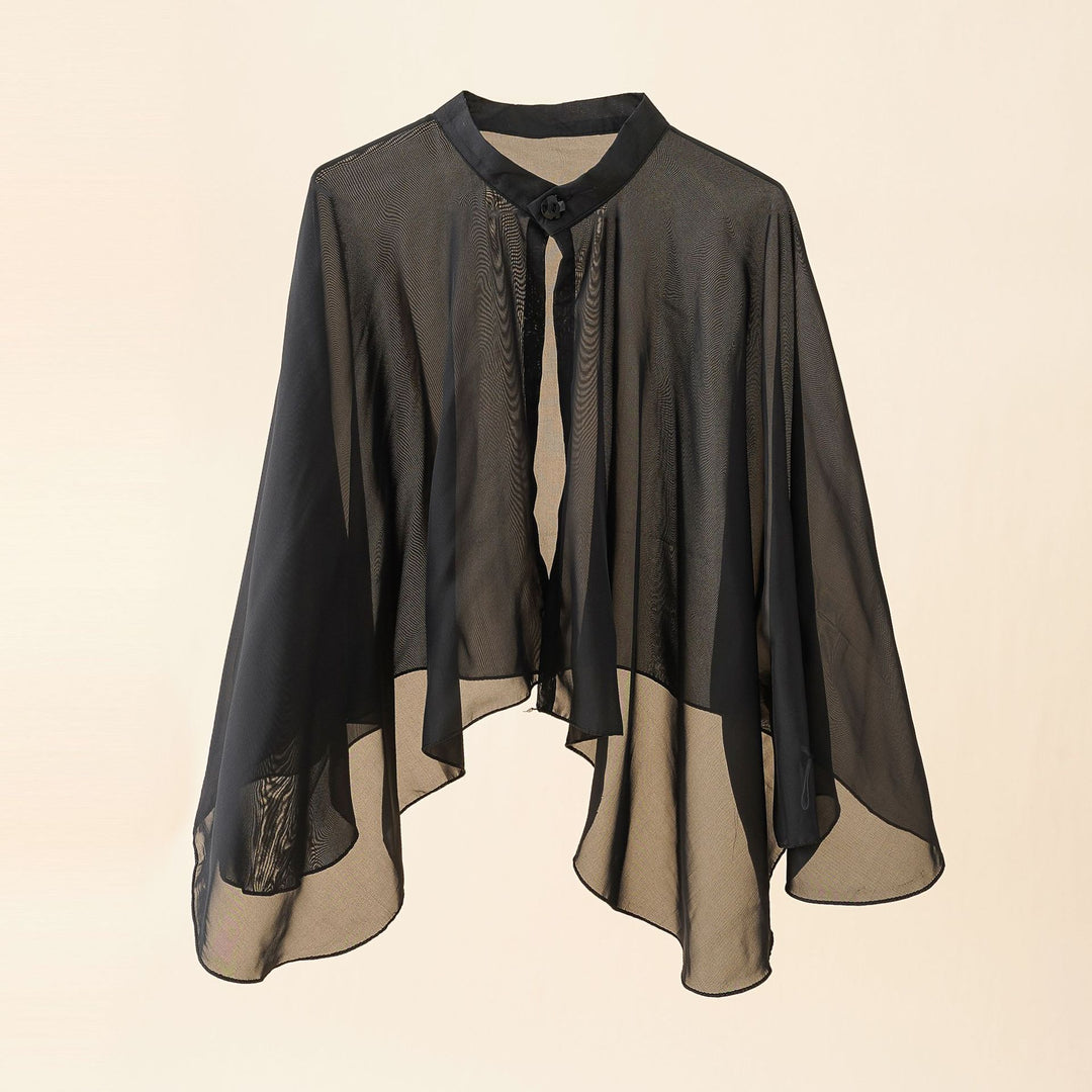 Damen Luftiger Chiffon-Kimono mit weit ausgestellten Ärmeln Drune