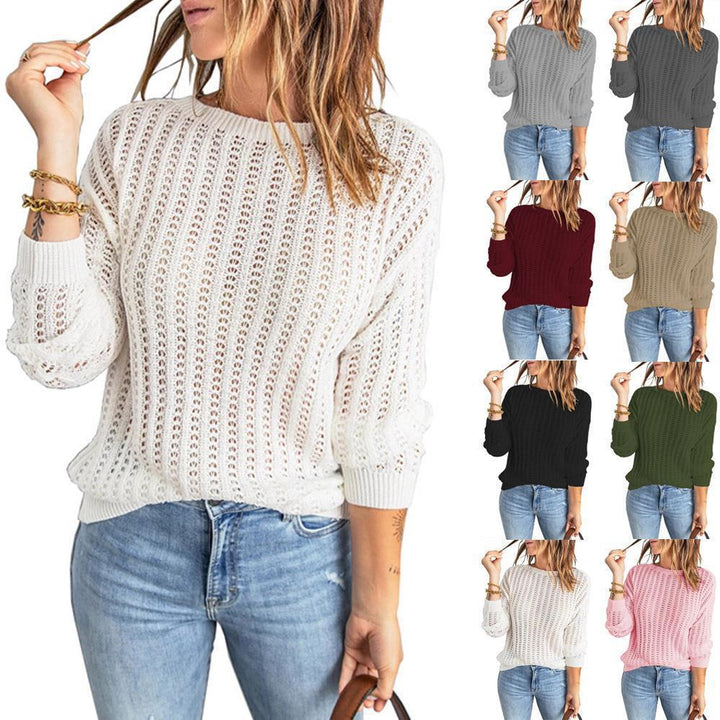 Damen Strickpullover mit strukturiertem Muster und weiten Ärmeln Drune