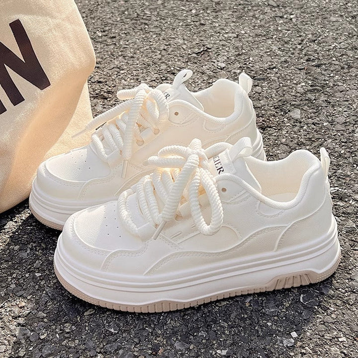 Damen Plattform Sneaker mit dicker Sohle und atmungsaktivem Obermaterial Drune