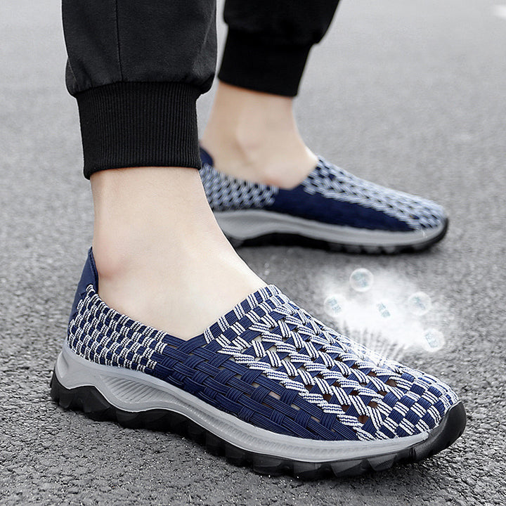 Unisex nan geflochtene elastische Slipper mit leichter dämpfender Sohle Drune