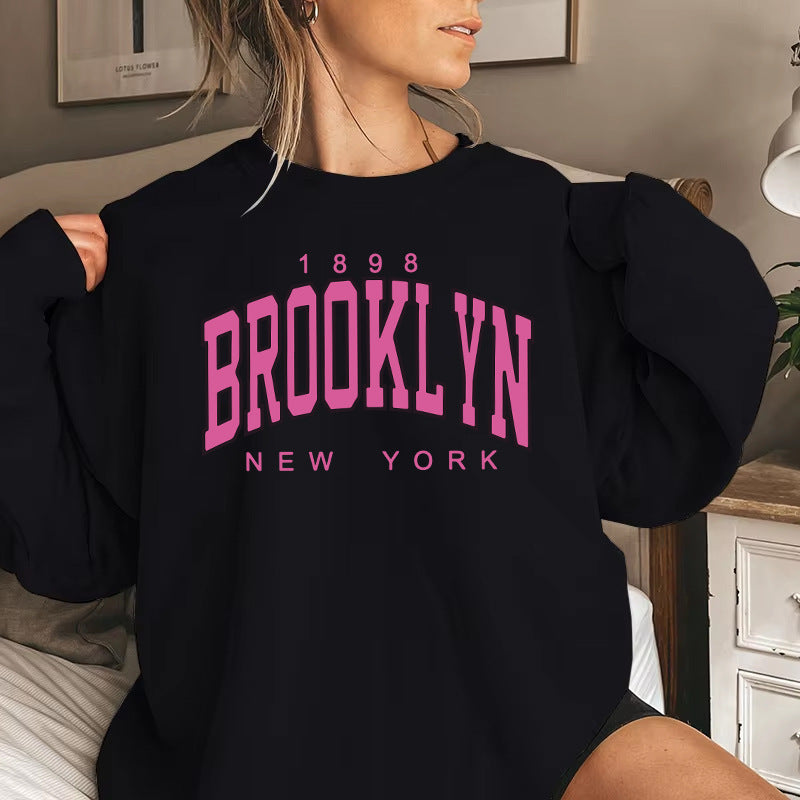 Damen Sweatshirt mit lässigem Brooklyn-Print und komfortablem Schnitt Drune