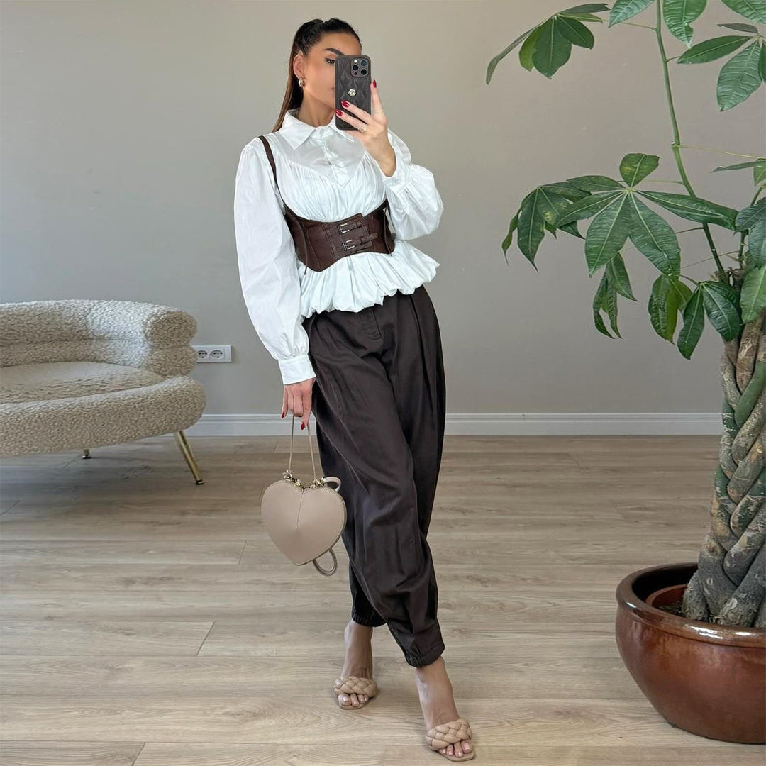 Damen Korselett-Corsettop mit dekorativen Schnallen Drune
