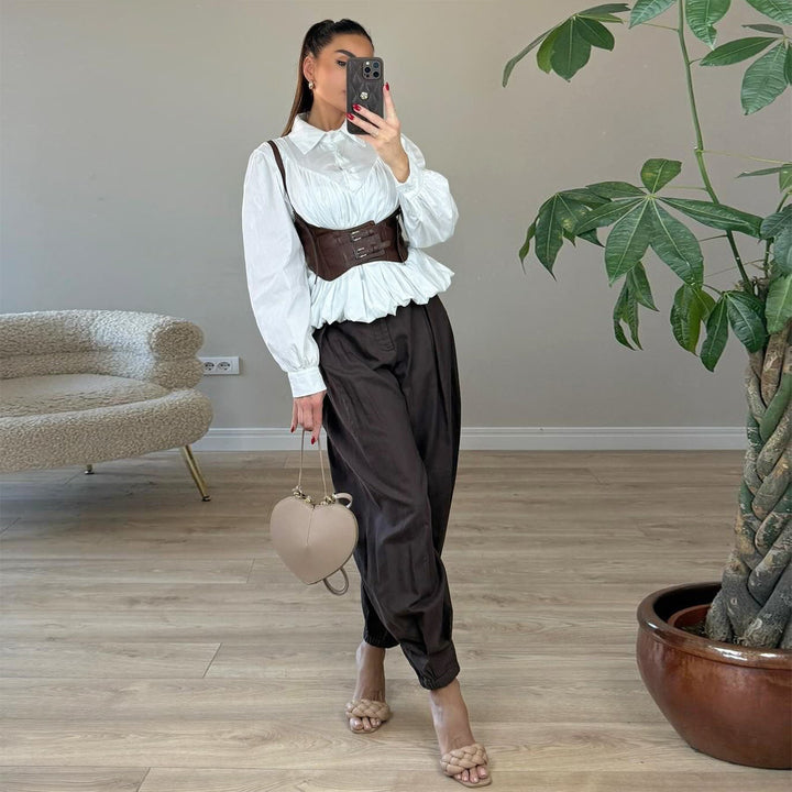 Damen Korselett-Corsettop mit dekorativen Schnallen Drune