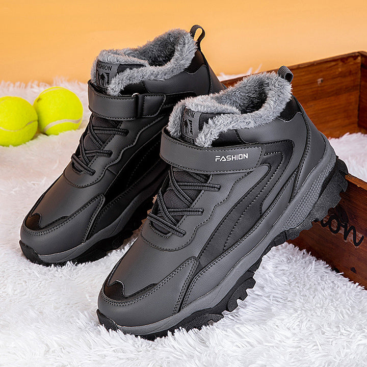 Damen Warm gefütterte Winterstiefel mit rutschfester Sohle und verstellbarem Klettverschluss Drune