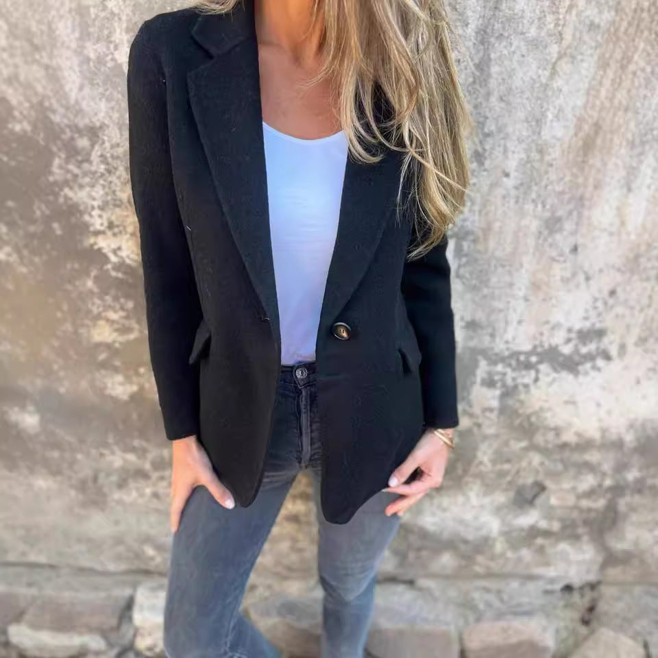 Damen modischer Blazer mit weichem Stoff und eleganten Details Drune