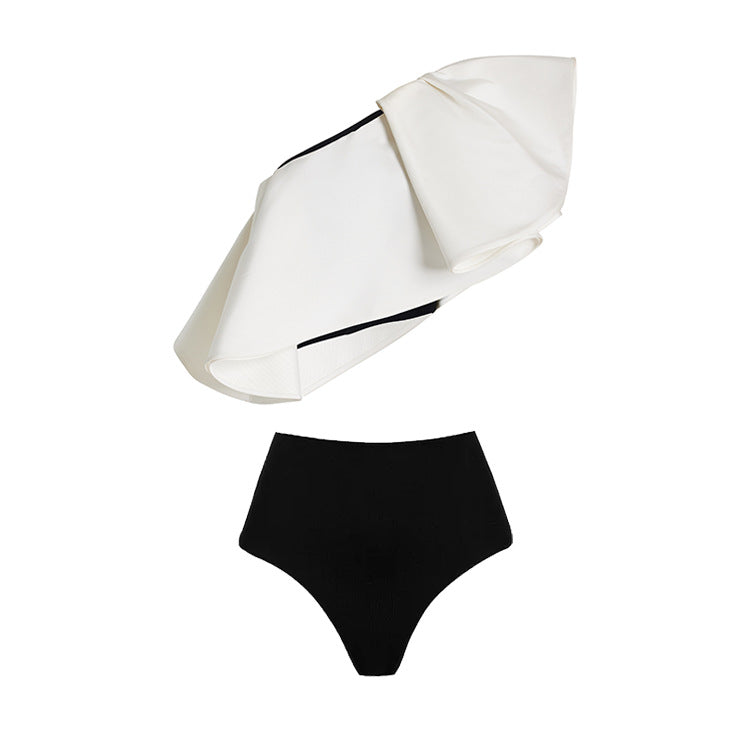 Damen Badeanzug Set mit modischem Wickelrock und eleganter Rüschen-Top Drune