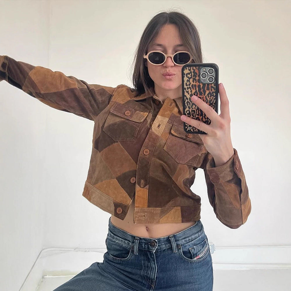 Damen cropped Wildlederjacke Drune