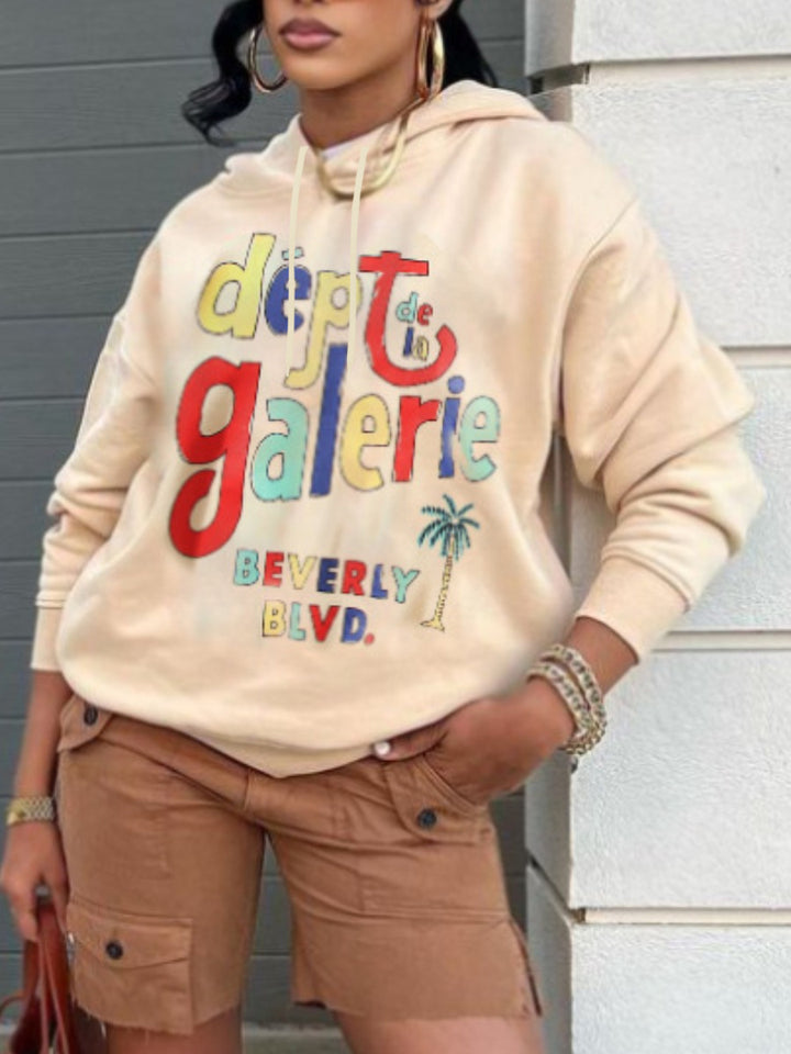 Damen Hoodie mit auffälligem Vintage-Logo Drune