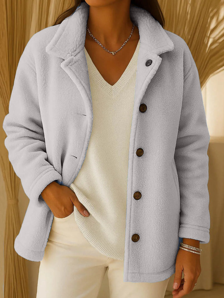 Damen Fleece-Jacke mit Knopfdetails Drune