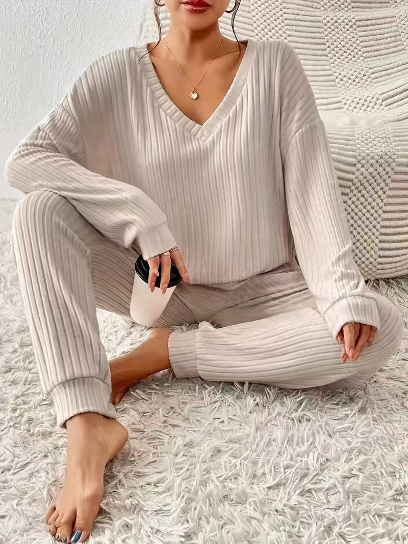 Damen Loungewear Set aus Rippstrick Drune