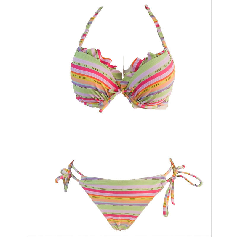Damen Bikini-Set mit verspieltem Bindesystem und elegantem Volant Drune