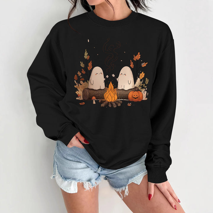 Damen Sweatshirt mit verspieltem Gruselmotiv und bequemer Passform Drune