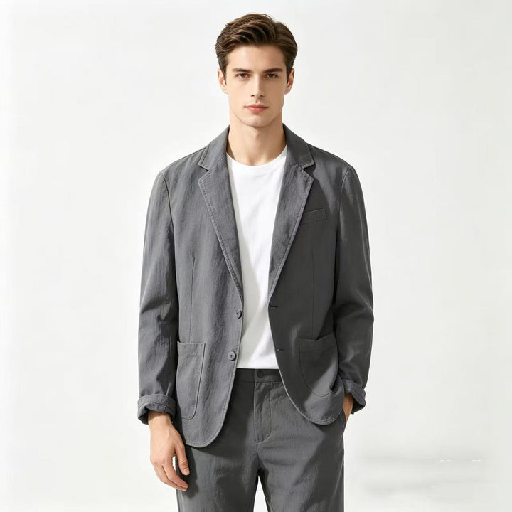Herren nan leichter Leinenblazer mit modernem Slim-Fit Schnitt Drune