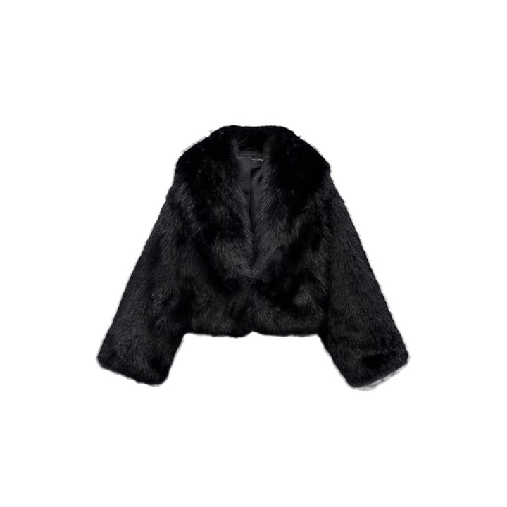 Damen Modische Kurzjacke aus Kunstfell Drune