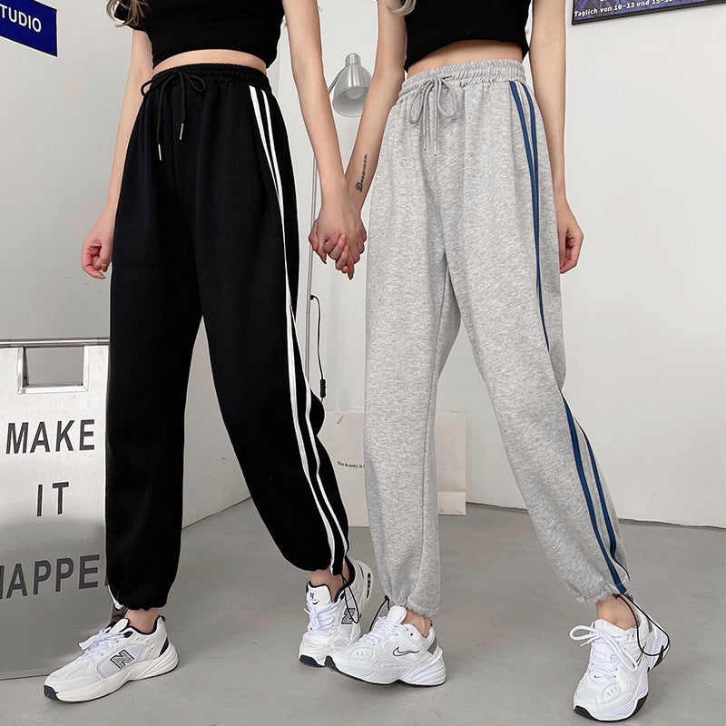 Damen Sportliche Freizeit-Hose mit seitlichen Kontraststreifen Drune