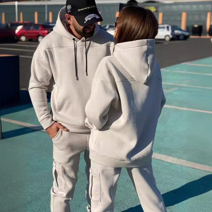 Damen Komfortables Hoodie- und Jogginganzug-Set Drune