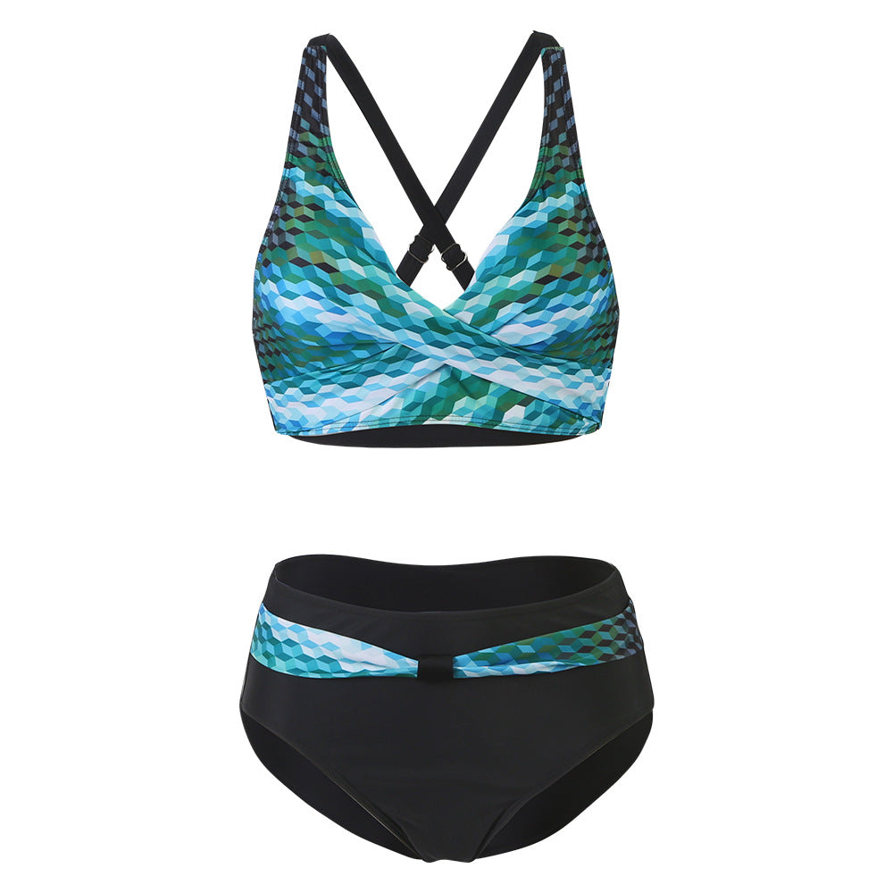 Damen Sportliches Bikini-Set mit trendigem Schnitt und modernem Grafikdesign Drune