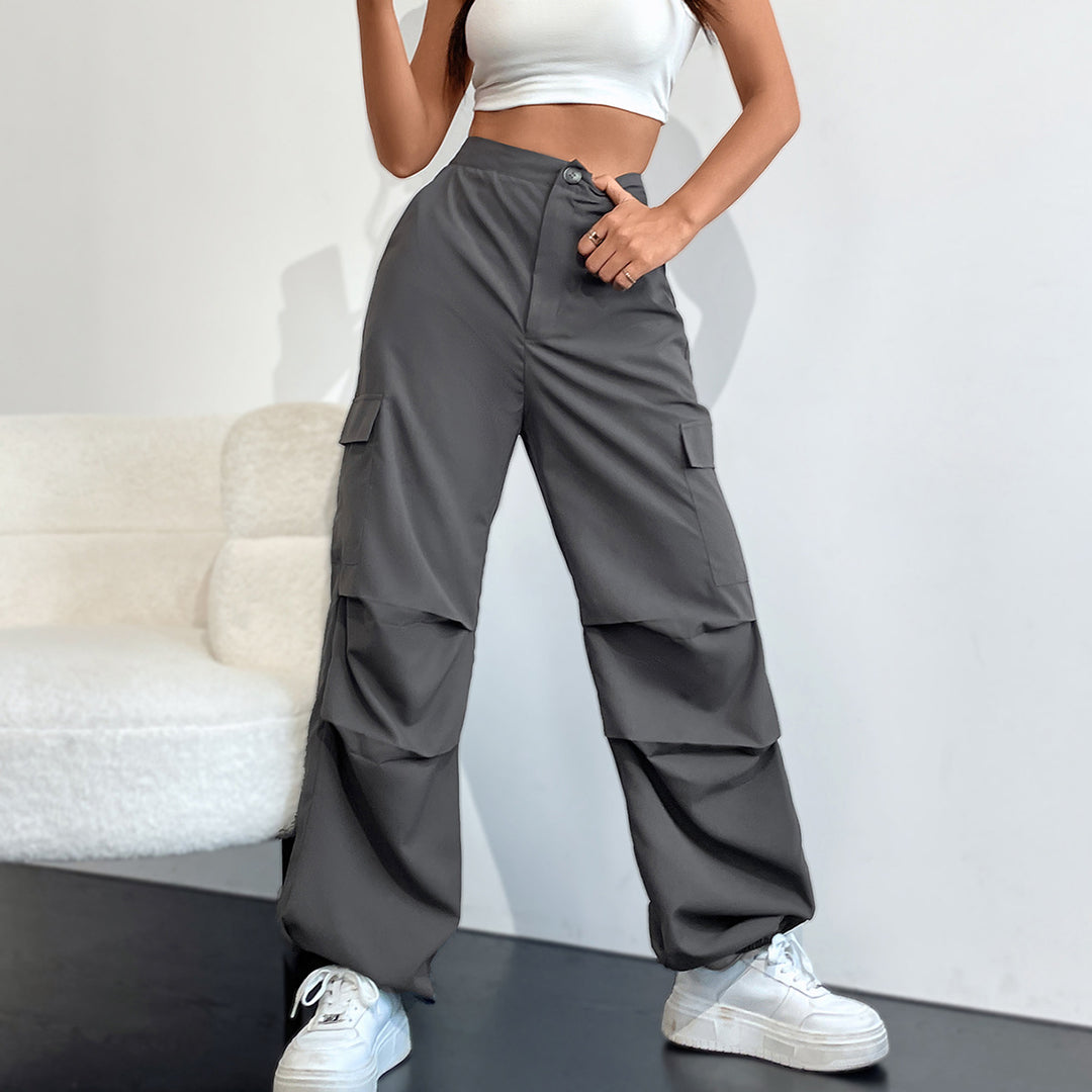 Damen Cargo-Hose mit hohem Bund und seitlichen Taschen Drune