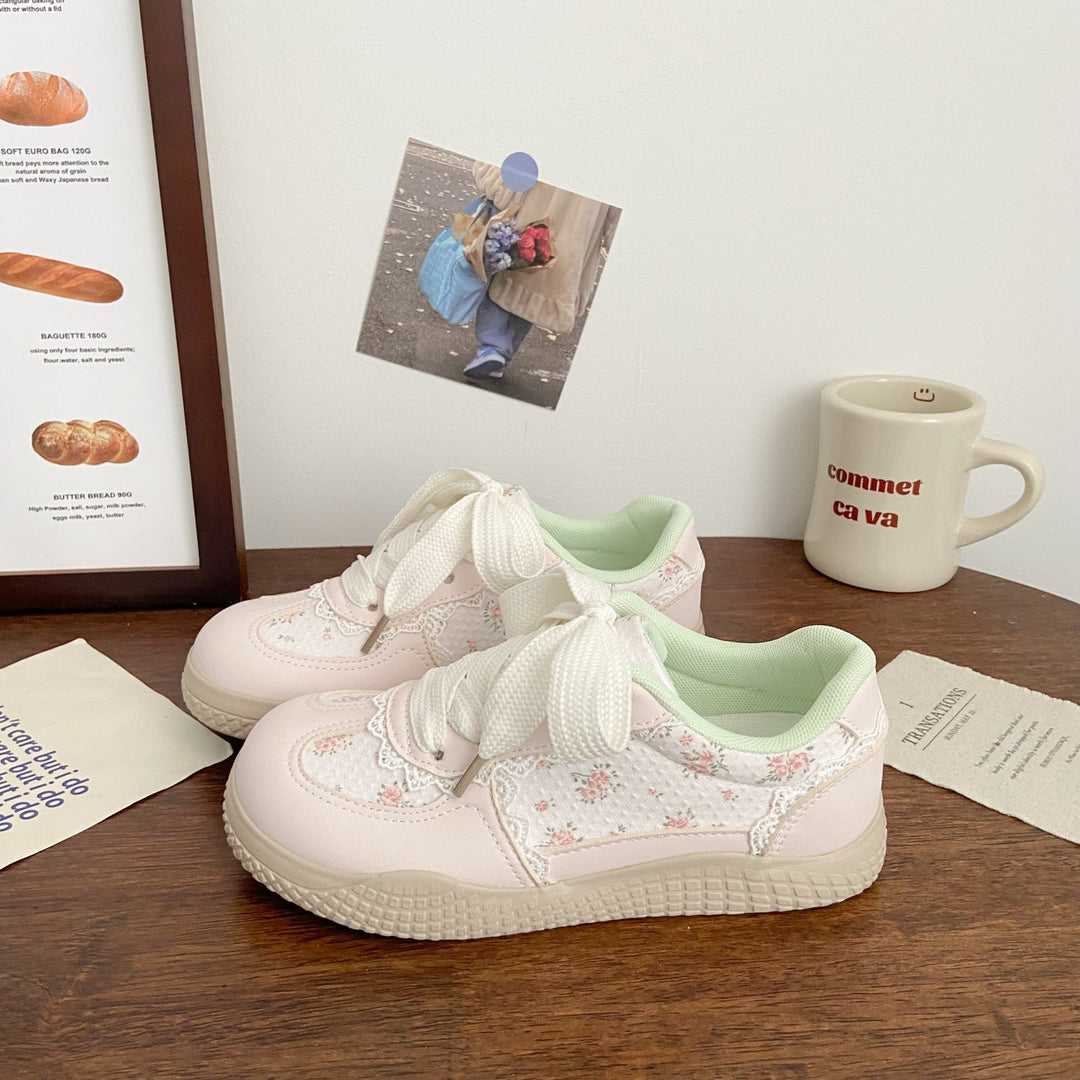Damen Sneaker mit floralen Applikationen Drune