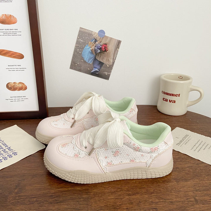 Damen Sneaker mit floralen Applikationen Drune