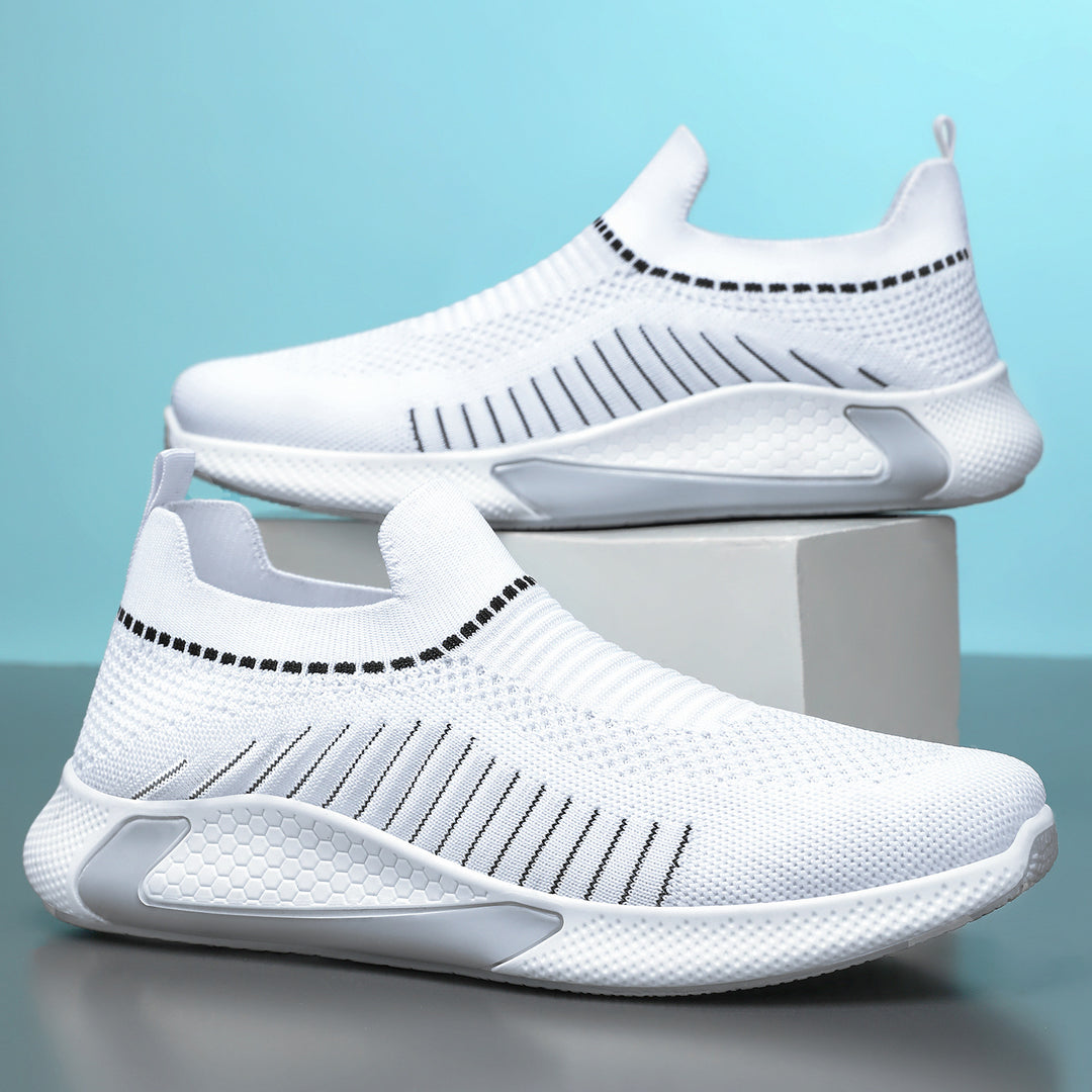 Unisex nan nahtloser Strick-Slip-On Laufschuh mit sockenähnlichem Schaft und hexagonaler Dämpfungssohle Drune