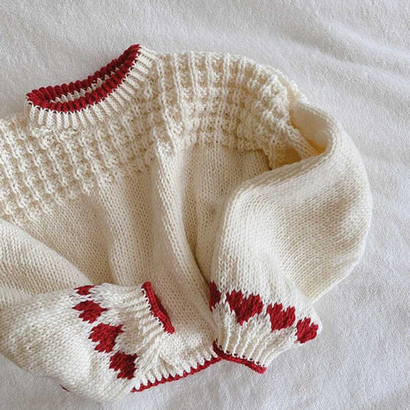Damen Strickpullover mit trendigem Herzdesign Drune