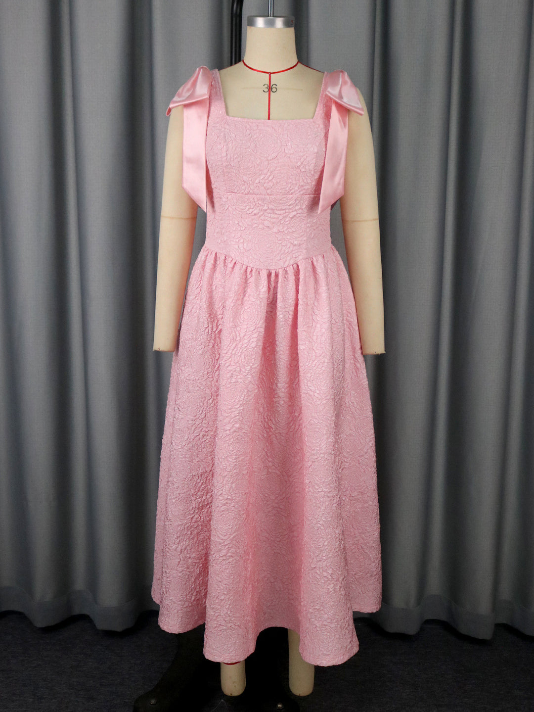 Damen Elegantes Abendkleid mit breiten Satinschleifen Drune