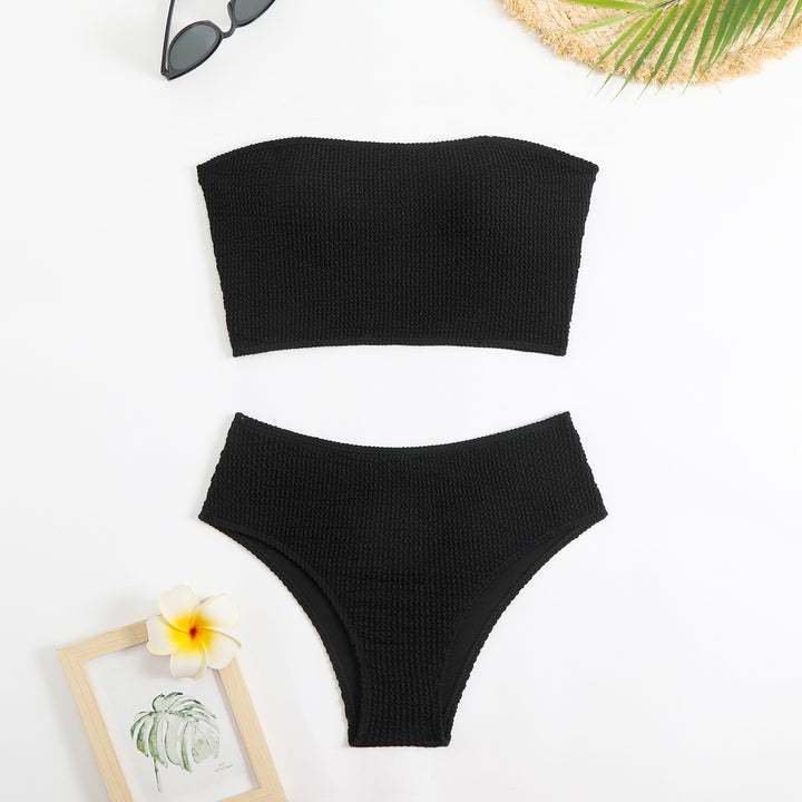 Damen Bandeau-Bikini-Set aus strukturiertem Material Drune