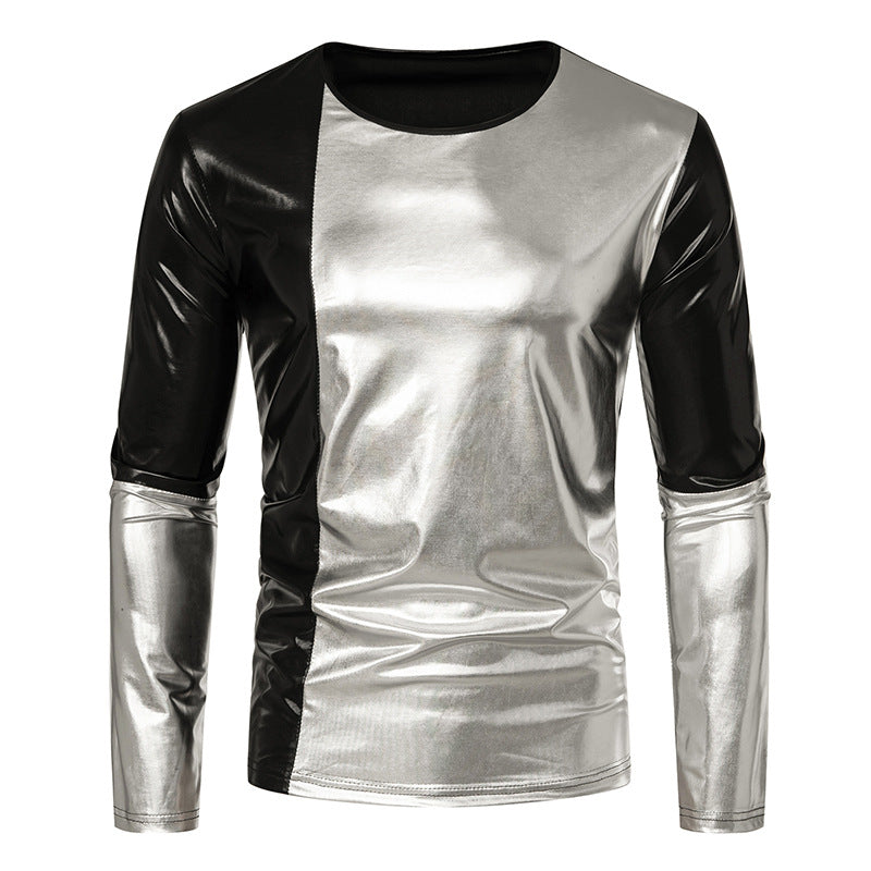 Herren Langarm T-Shirt mit glänzender Oberfläche Drune
