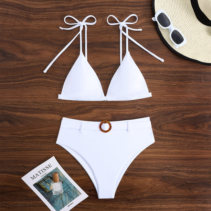 Damen Triangel-Bikini mit eleganter Schnürung und trendigem Ringverschluss Drune